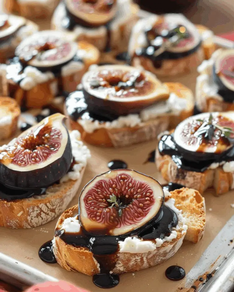 Fig and Goat Cheese Crostini with Balsamic Glaze