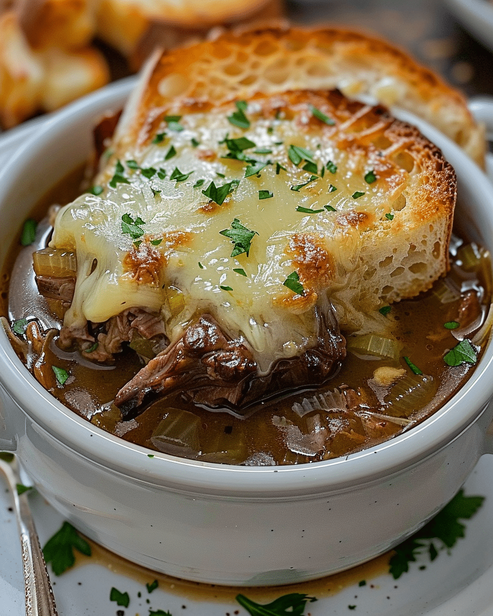 French Onion Beef Short Rib Soup