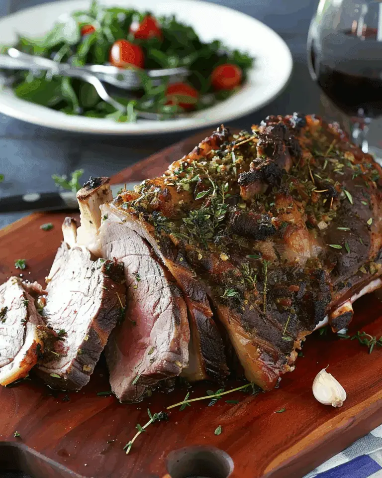 Garlic-and-Herb-Crusted Leg of Lamb