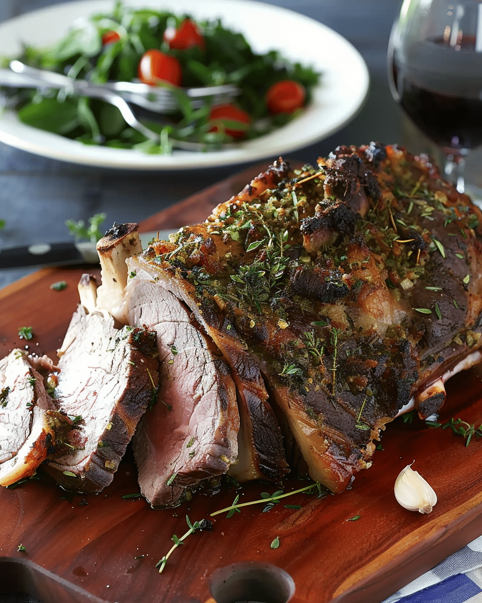 Garlic-and-Herb-Crusted Leg of Lamb