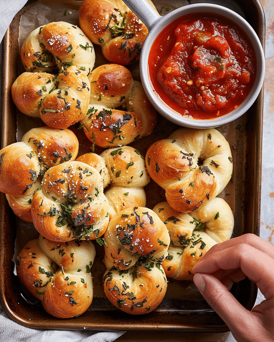 Garlic Knots With Marinara Sauce