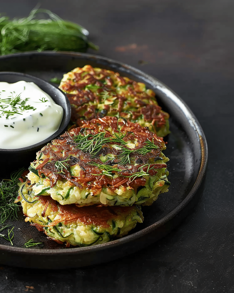 Greek Zucchini Fritters with Garlic Yogurt