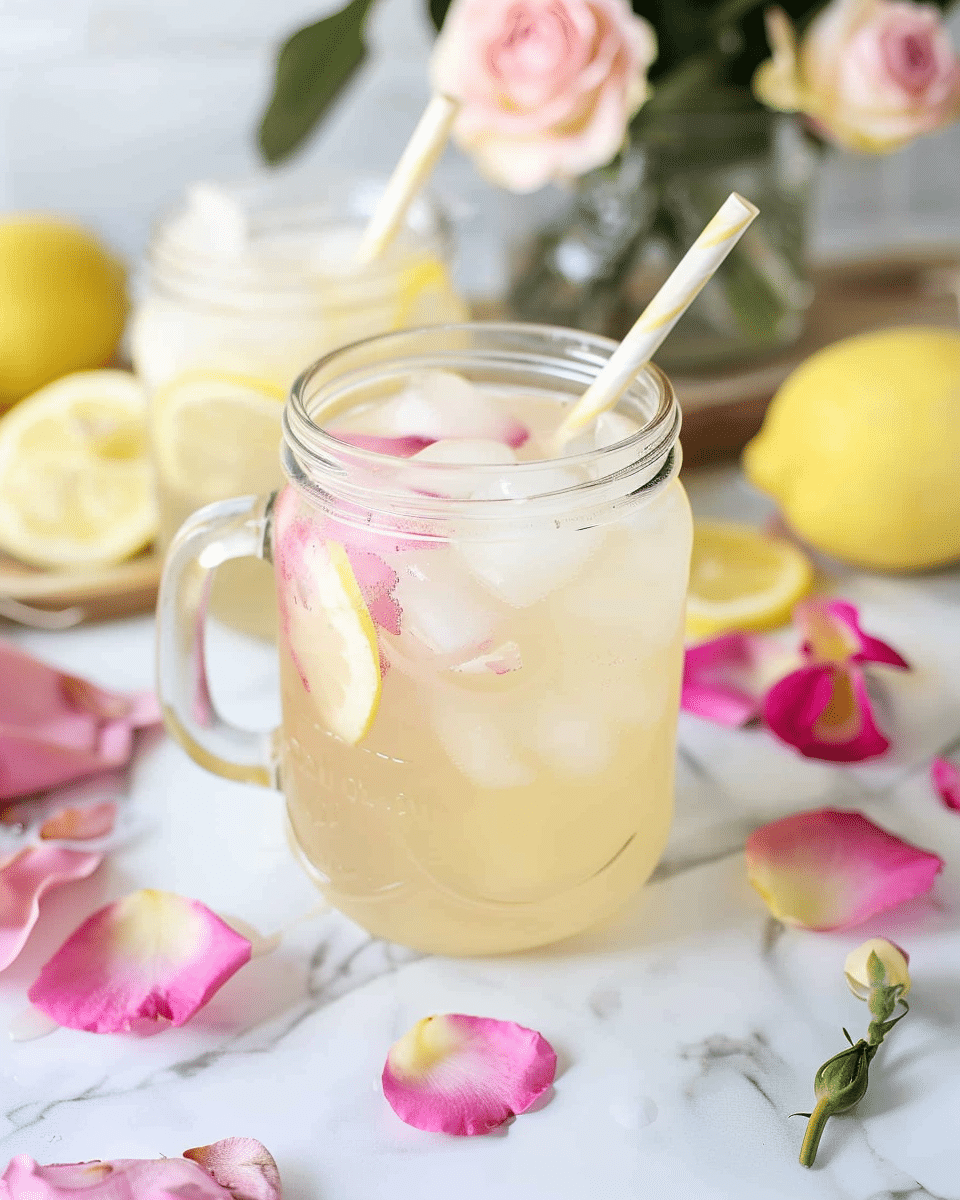 Homemade Vanilla Rose Water Lemonade