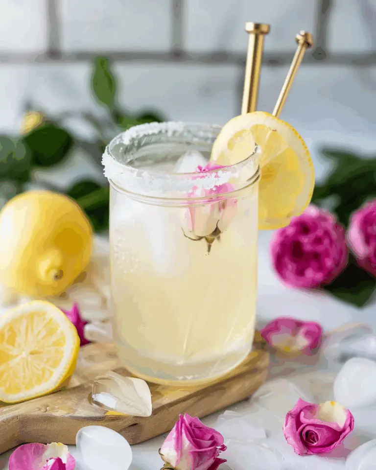 Homemade Vanilla Rose Water Lemonade