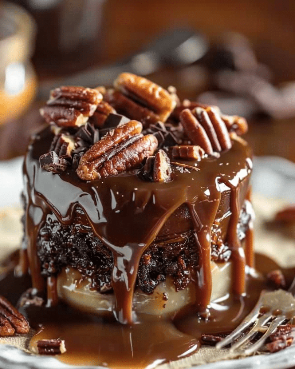 Irresistible Chocolate Pecan Caramel Pudding