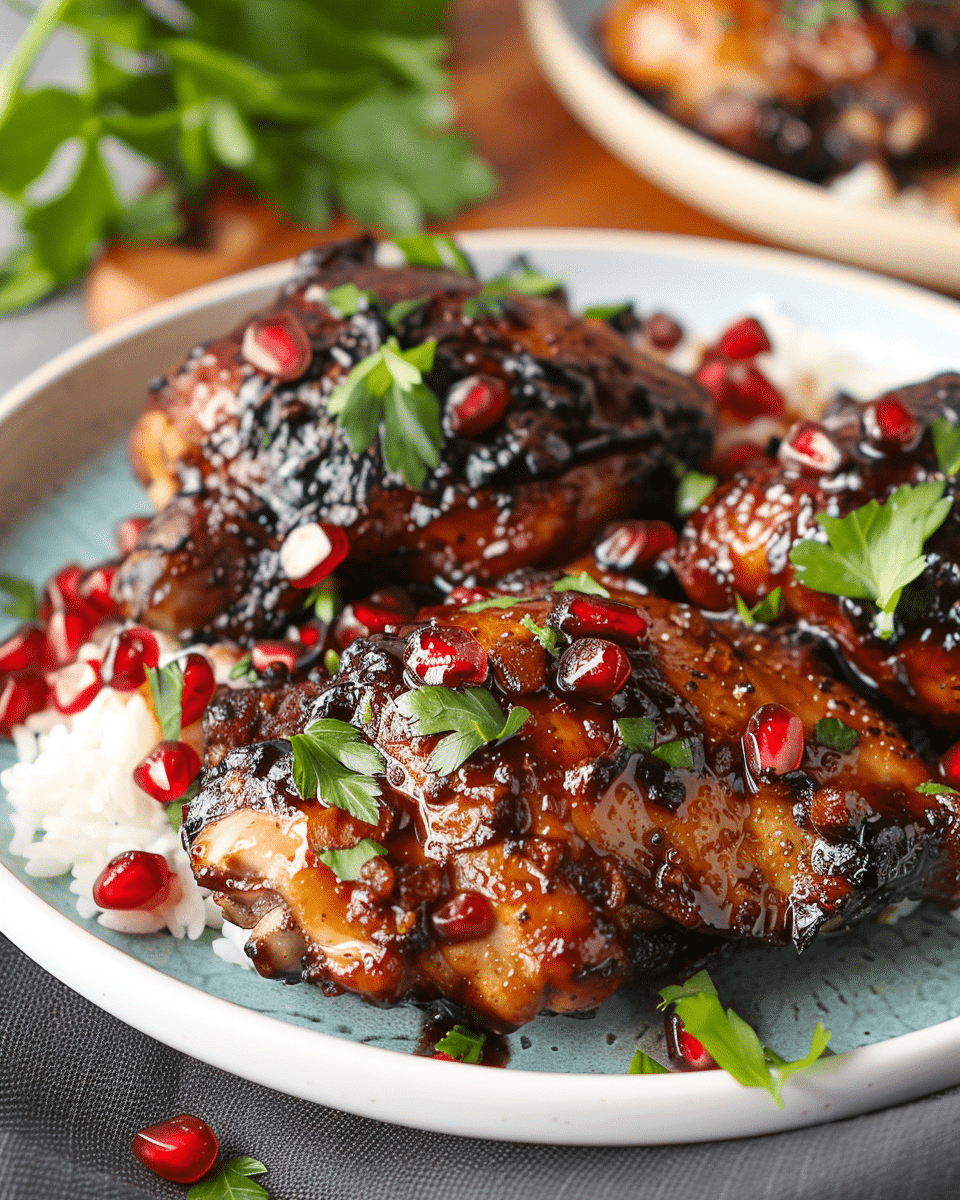 Juicy & Spiced Pomegranate Glazed Chicken Thighs