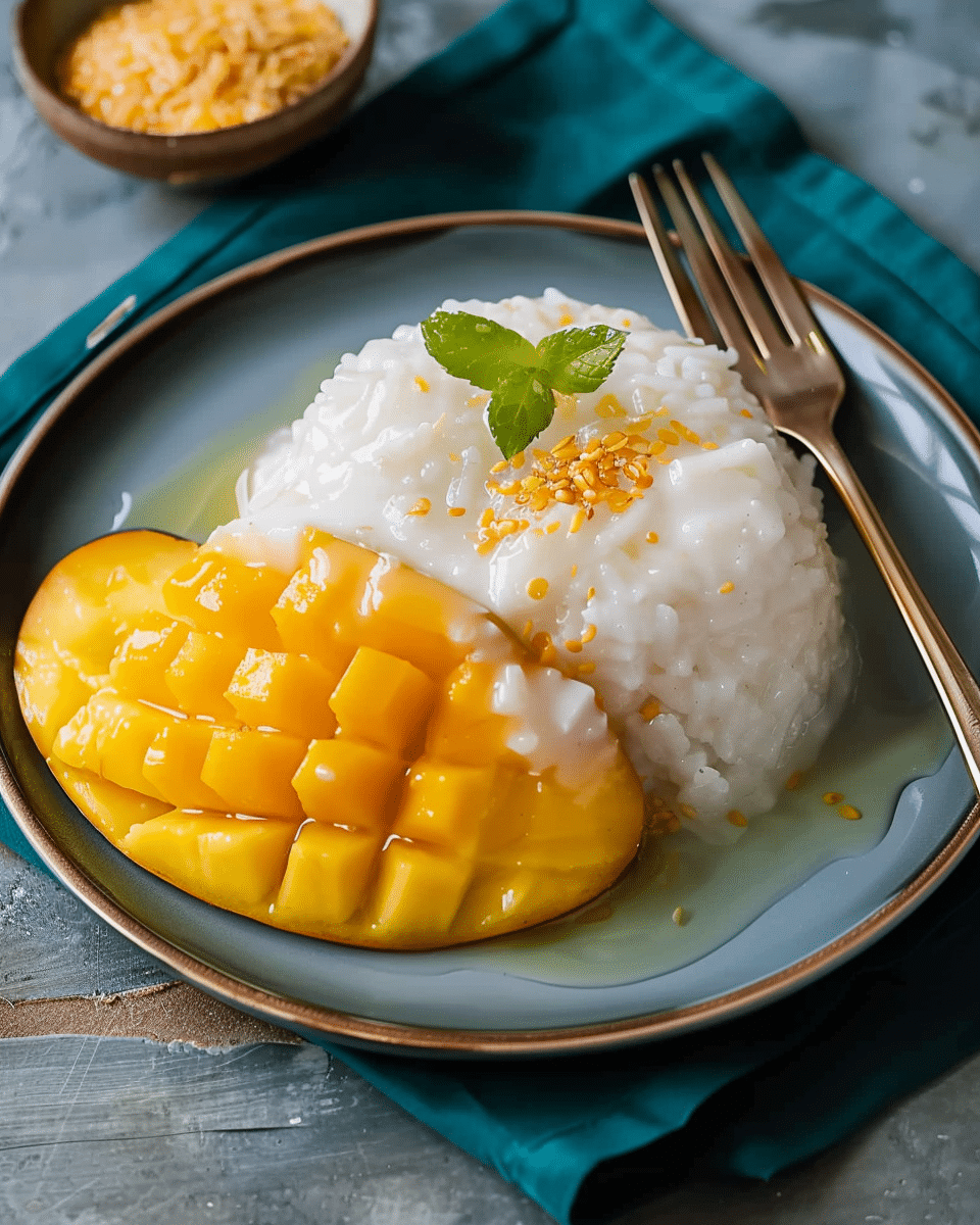Khao Niao Mamuang (Thai Coconut Sticky Rice with Mango)