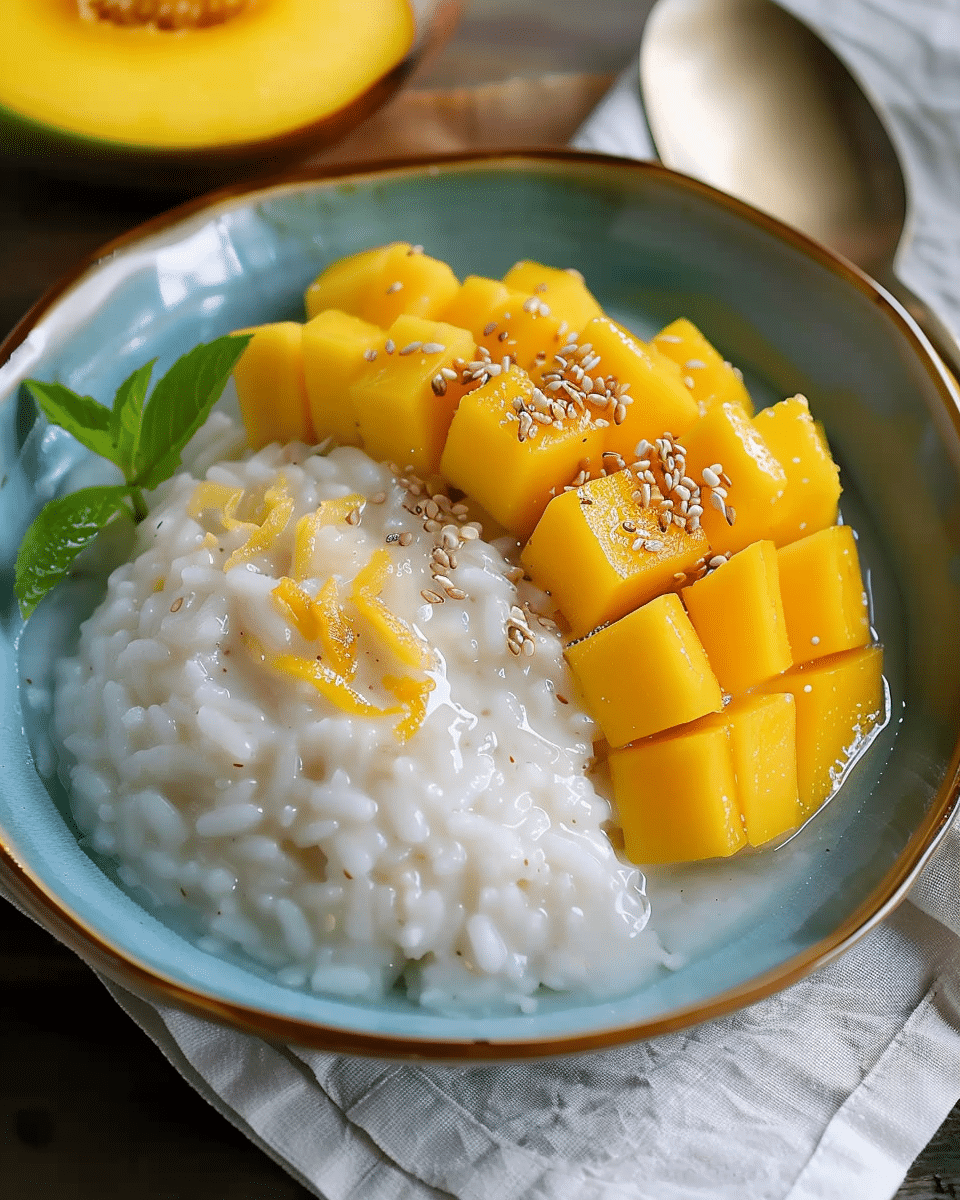 Khao Niao Mamuang (Thai Coconut Sticky Rice with Mango)