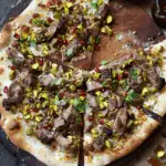 Lamb and Pistachio Pizzas with Pomegranate Molasses