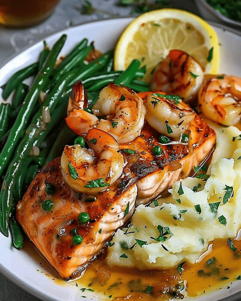 Lemon Butter Salmon & Shrimp