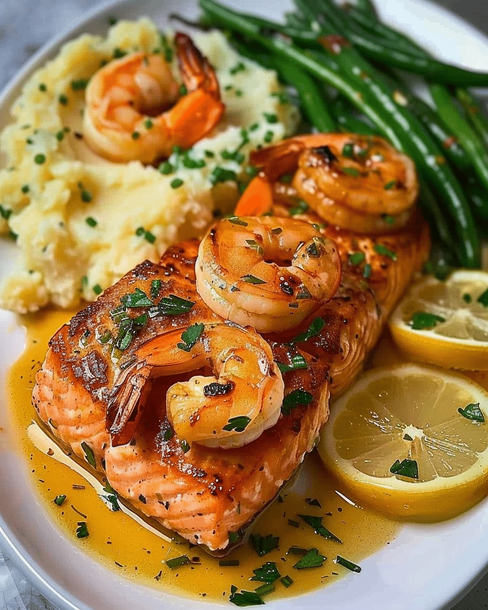 Lemon Butter Salmon & Shrimp