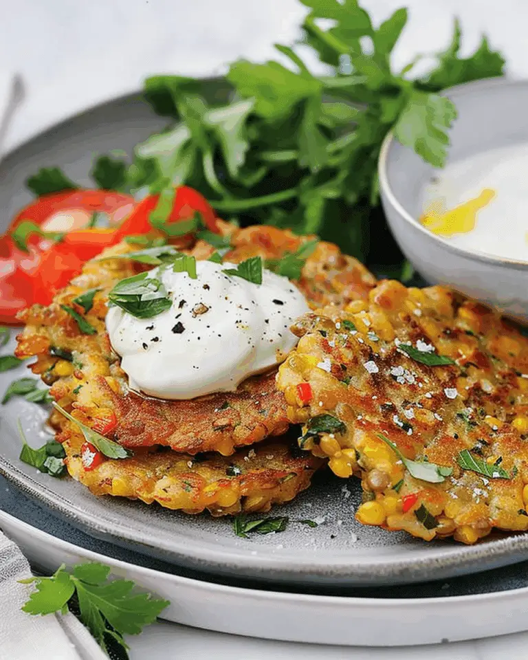 Lentil Fritters with Labne