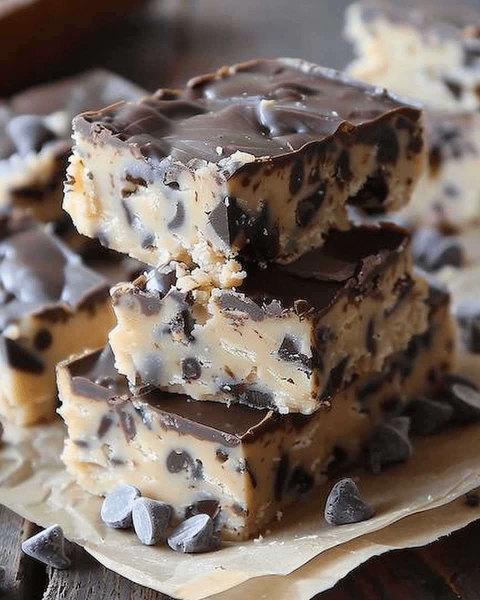 No Bake Chocolate Chip Cookie Dough Bars