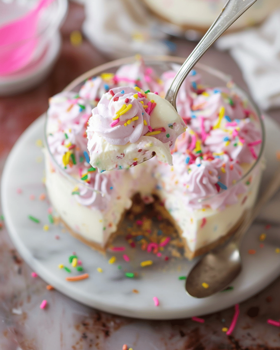 No-Bake Funfetti Cheesecake