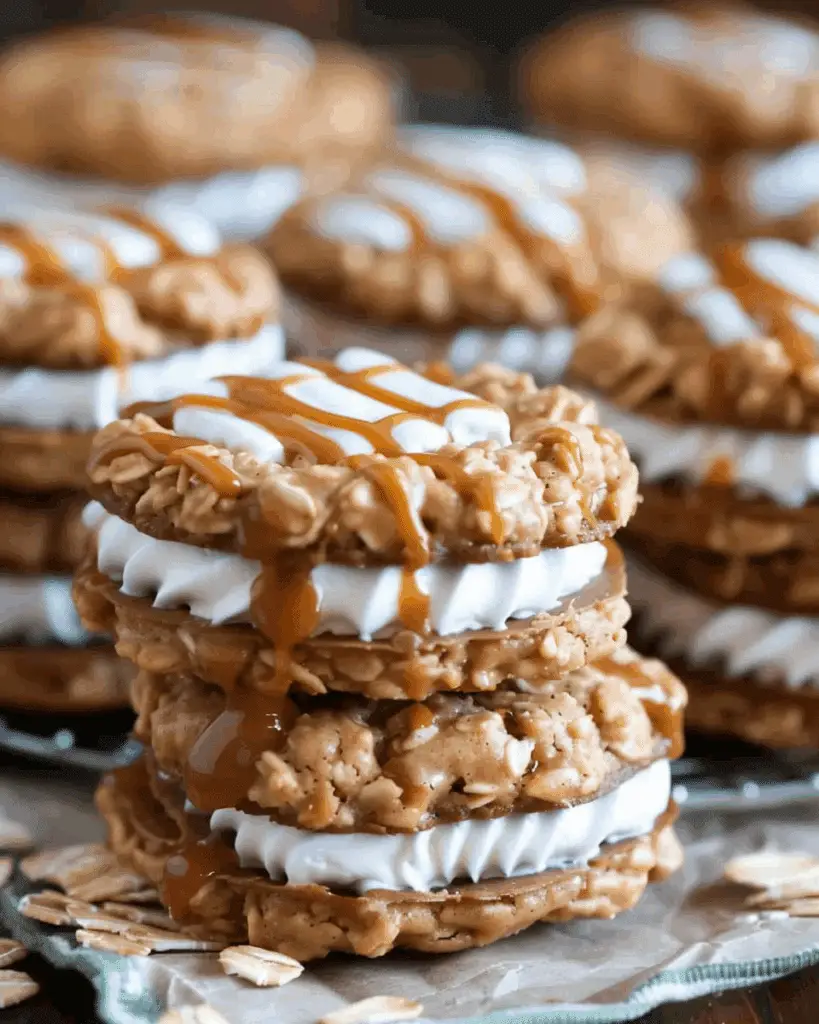 No-Bake Peanut Butter Oatmeal Sandwich Cookies