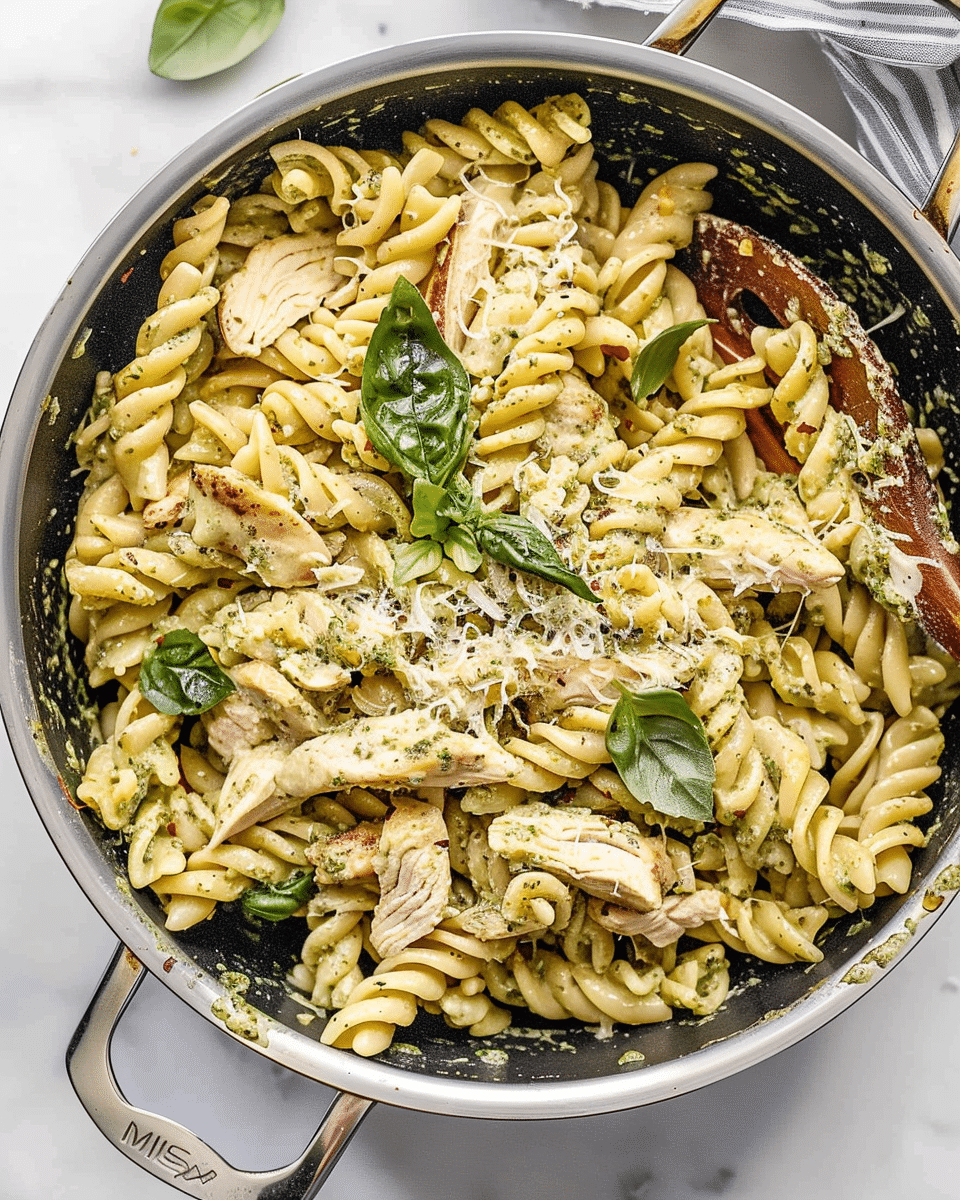 One Pot Creamy Pesto Chicken Pasta