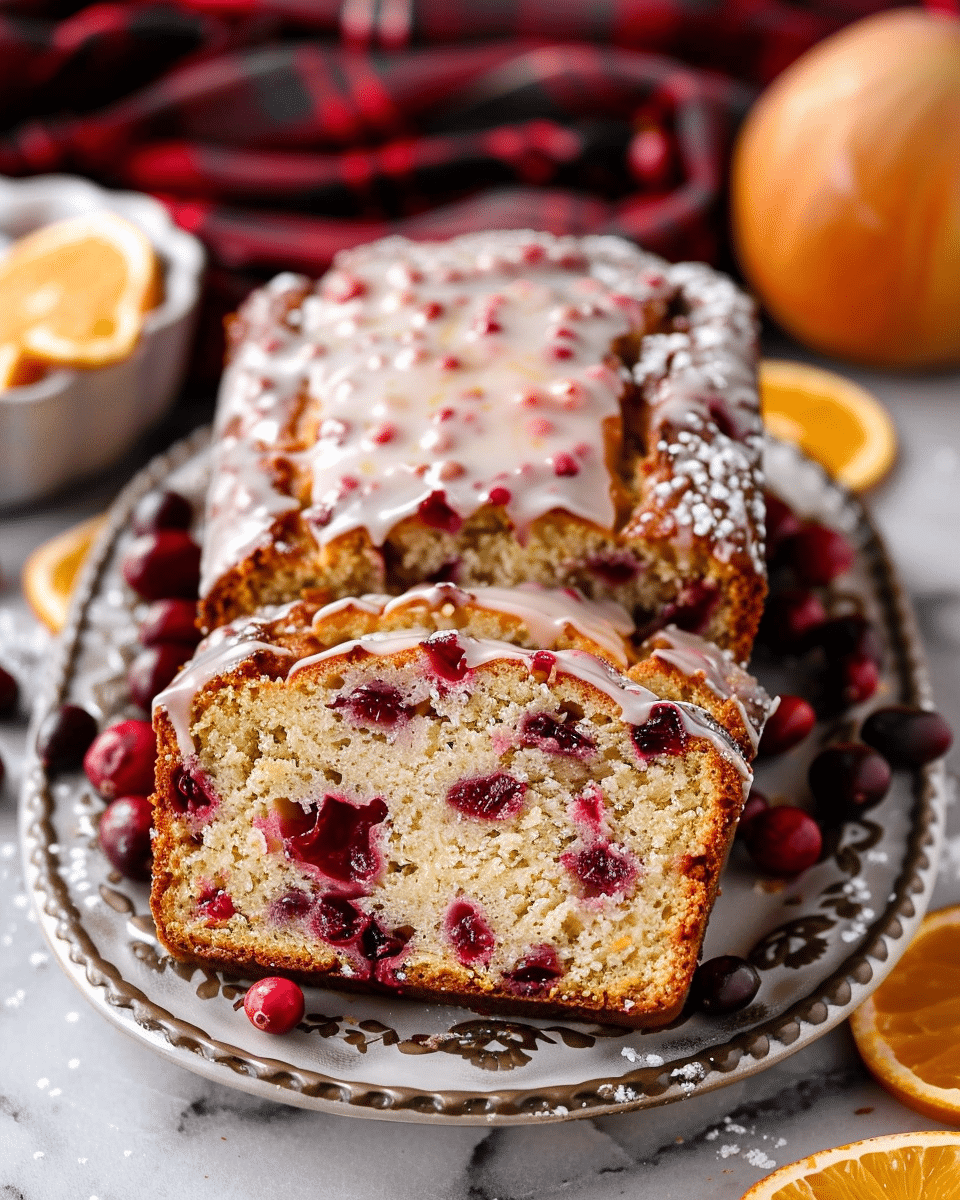 Orange Glazed Cranberry Bread
