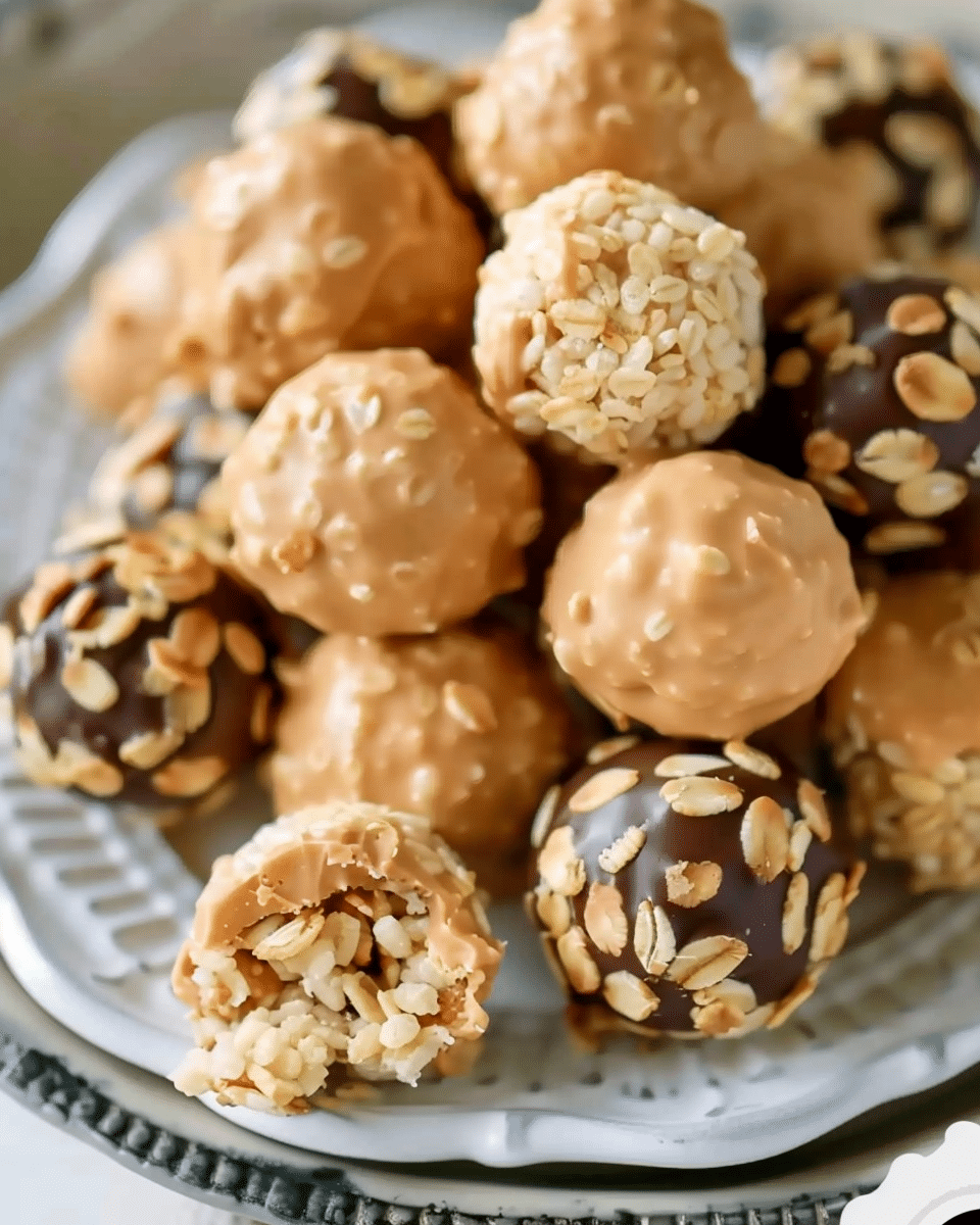 Chocolate Covered Peanut Butter Crunch Balls