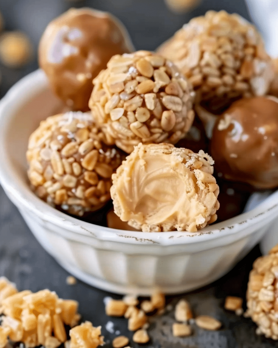 Chocolate Covered Peanut Butter Crunch Balls