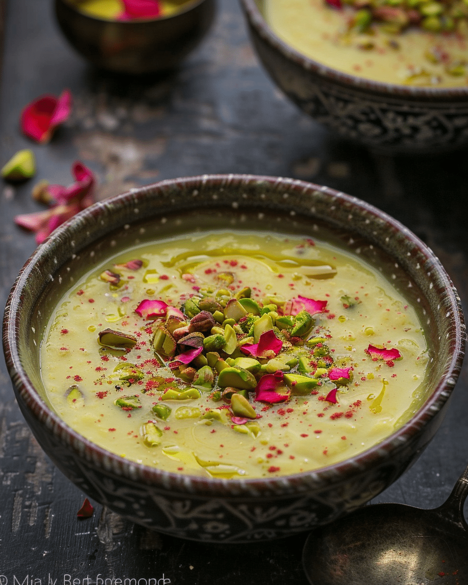 Pistachio and Rose Kheer