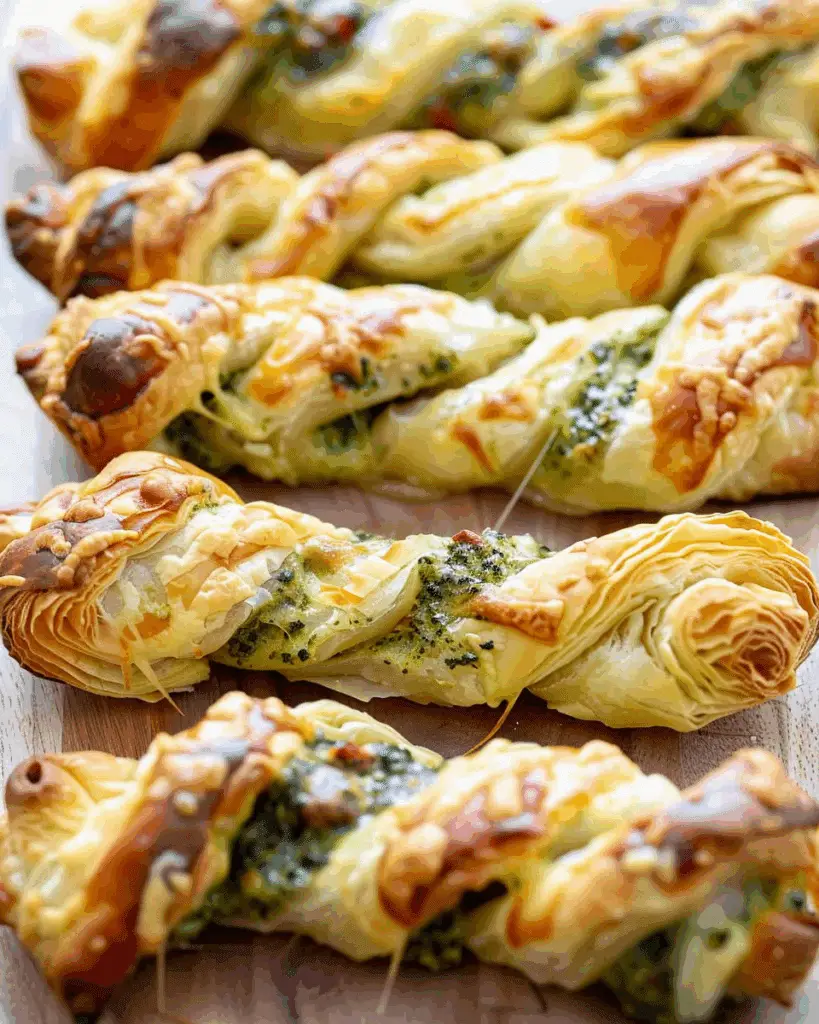 Puff Pastry Twists with Pesto and Cheese