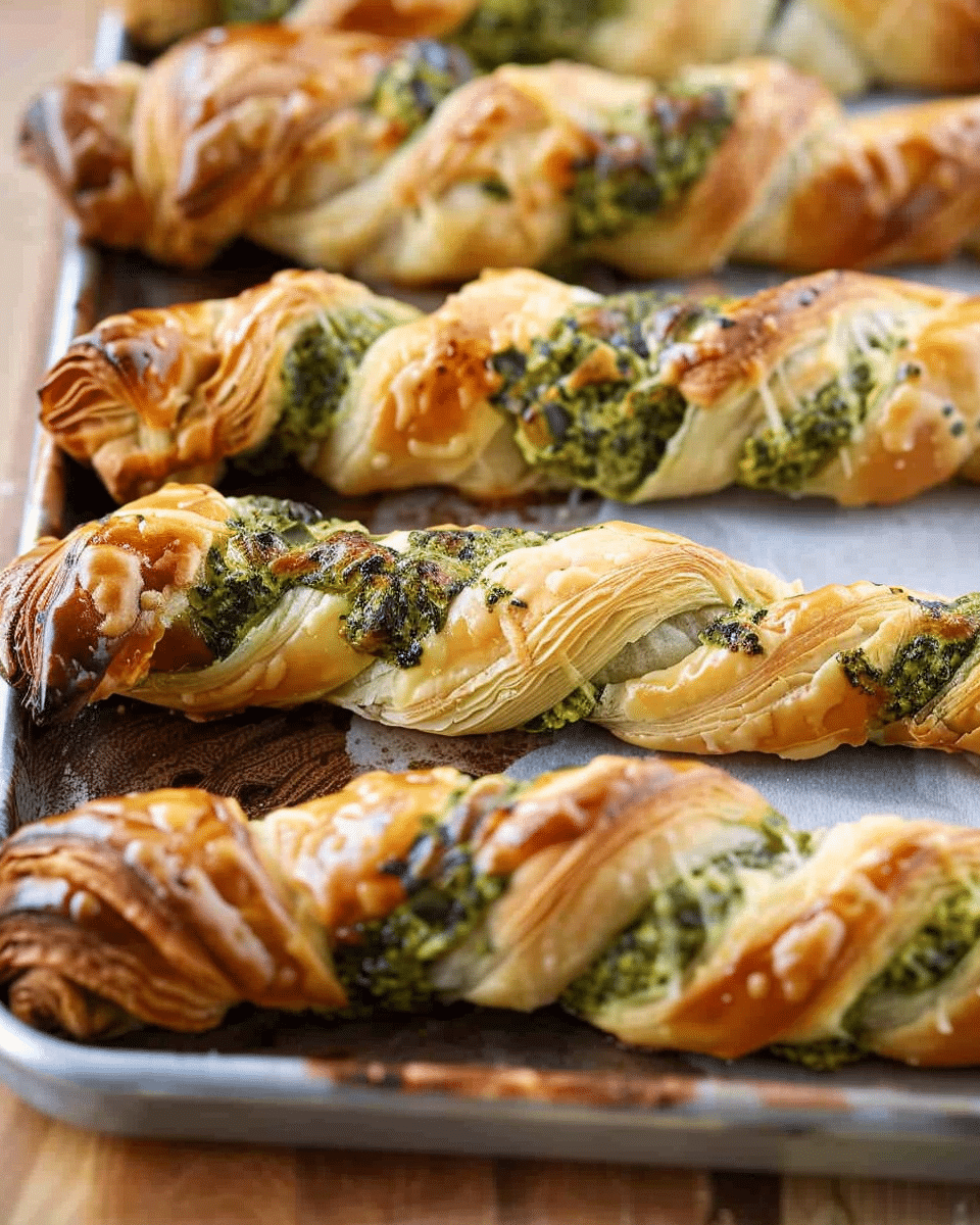Puff Pastry Twists with Pesto and Cheese