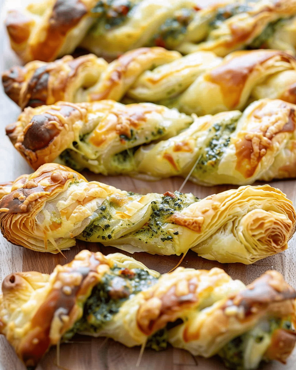 Puff Pastry Twists with Pesto and Cheese