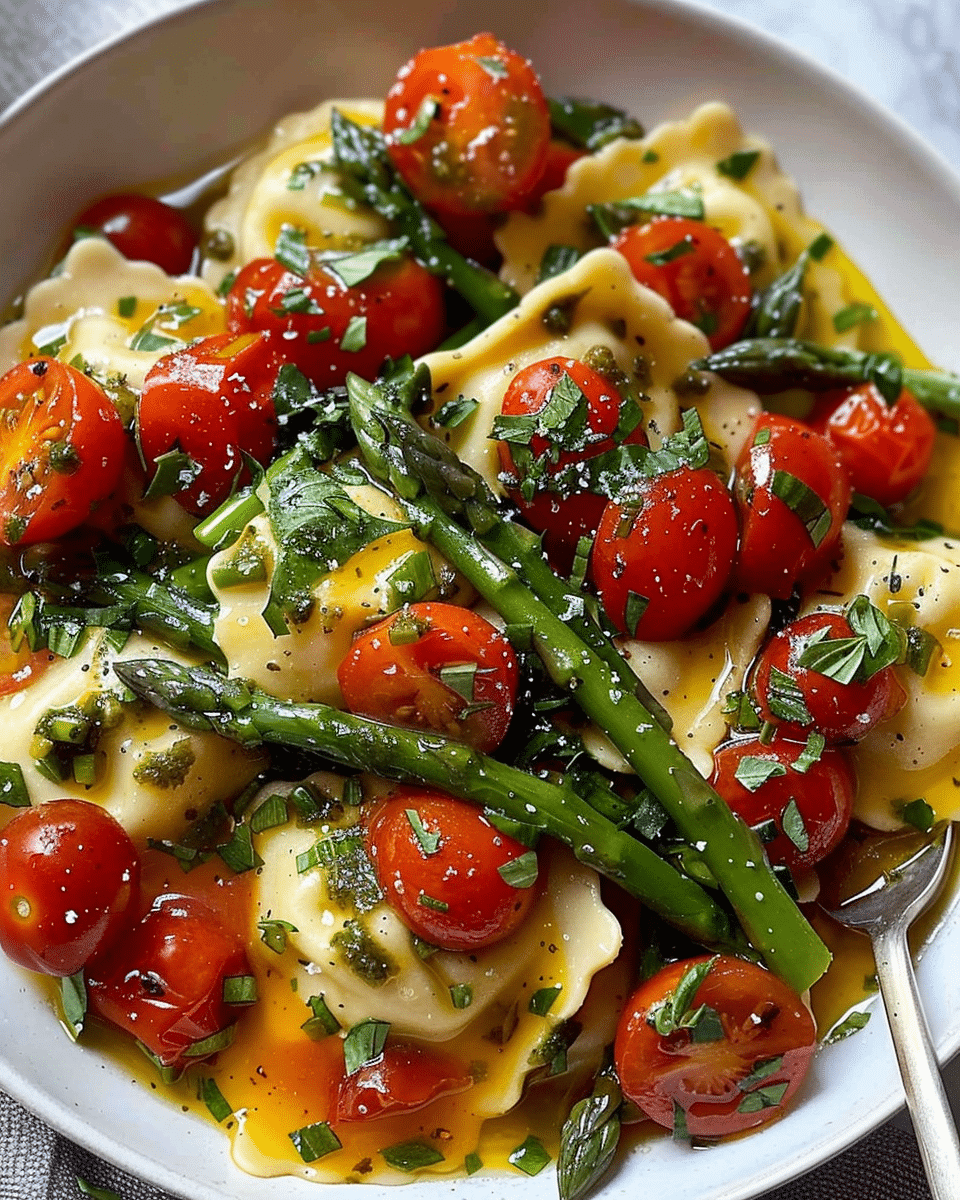 Ravioli with Tomatoes and Asparagus