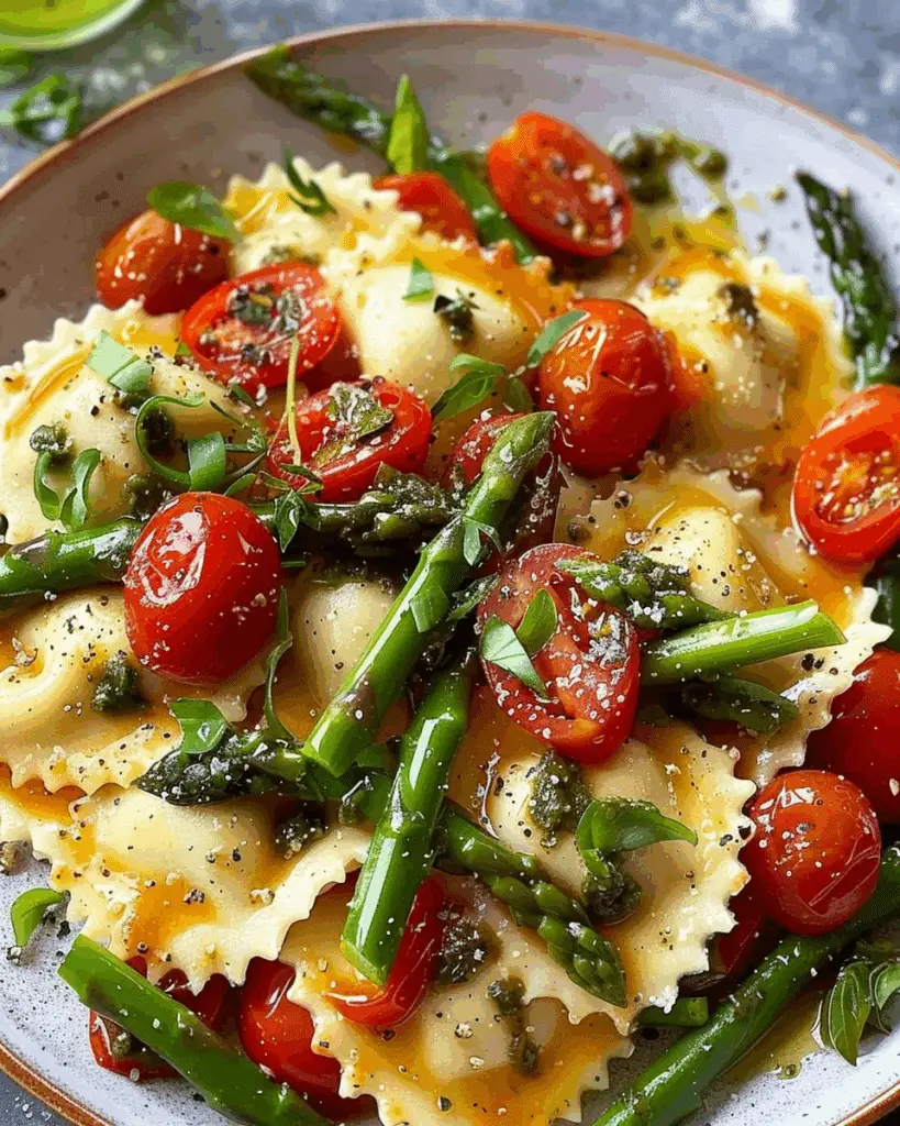Ravioli with Tomatoes and Asparagus