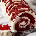 Red Velvet Cake Roll with Cream Cheese Filling