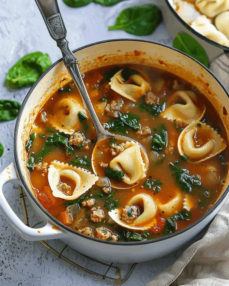 Sausage Spinach Tortellini Soup