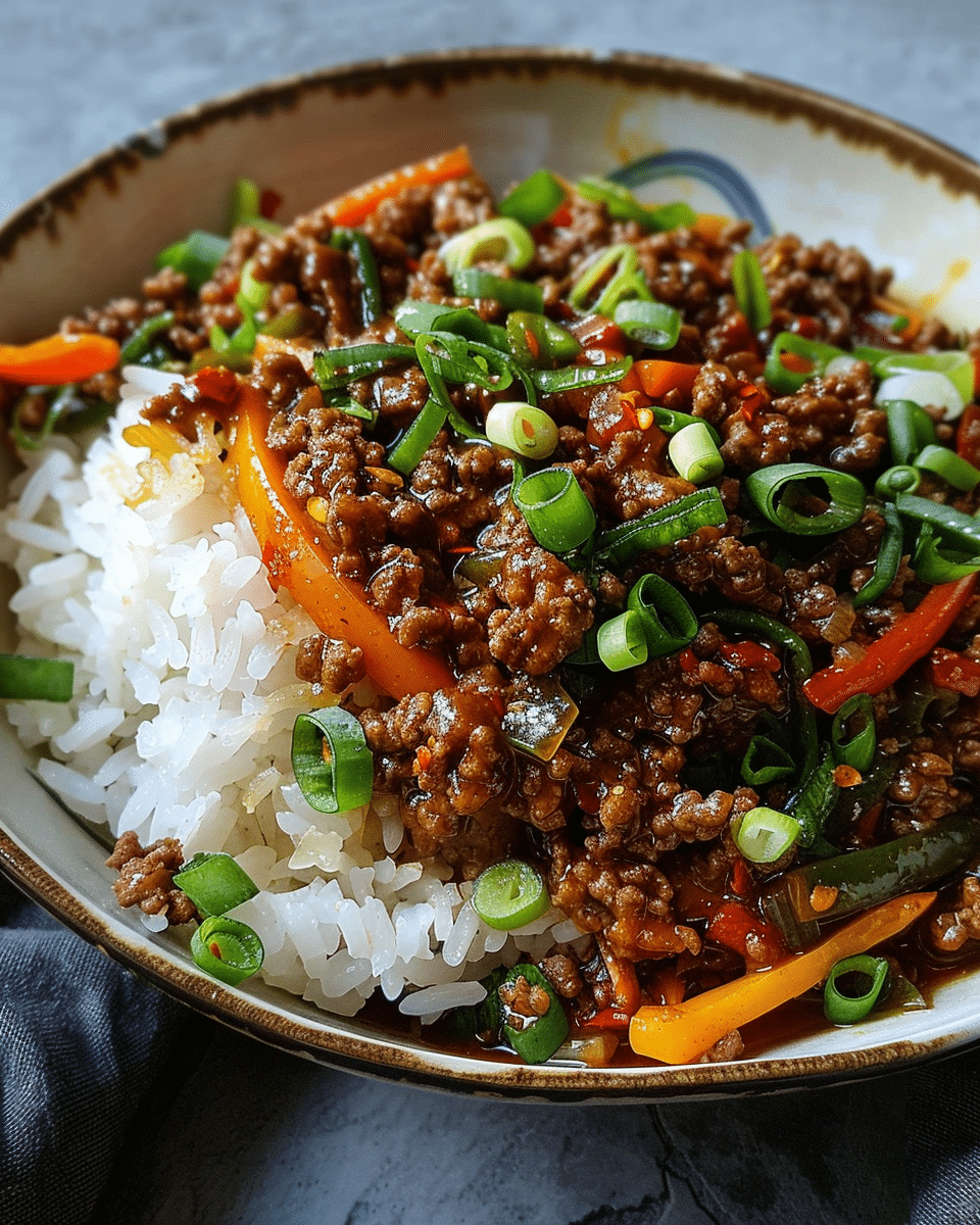 30‑Minute Spicy Ground Beef Stir‑Fry Bowl Bliss
