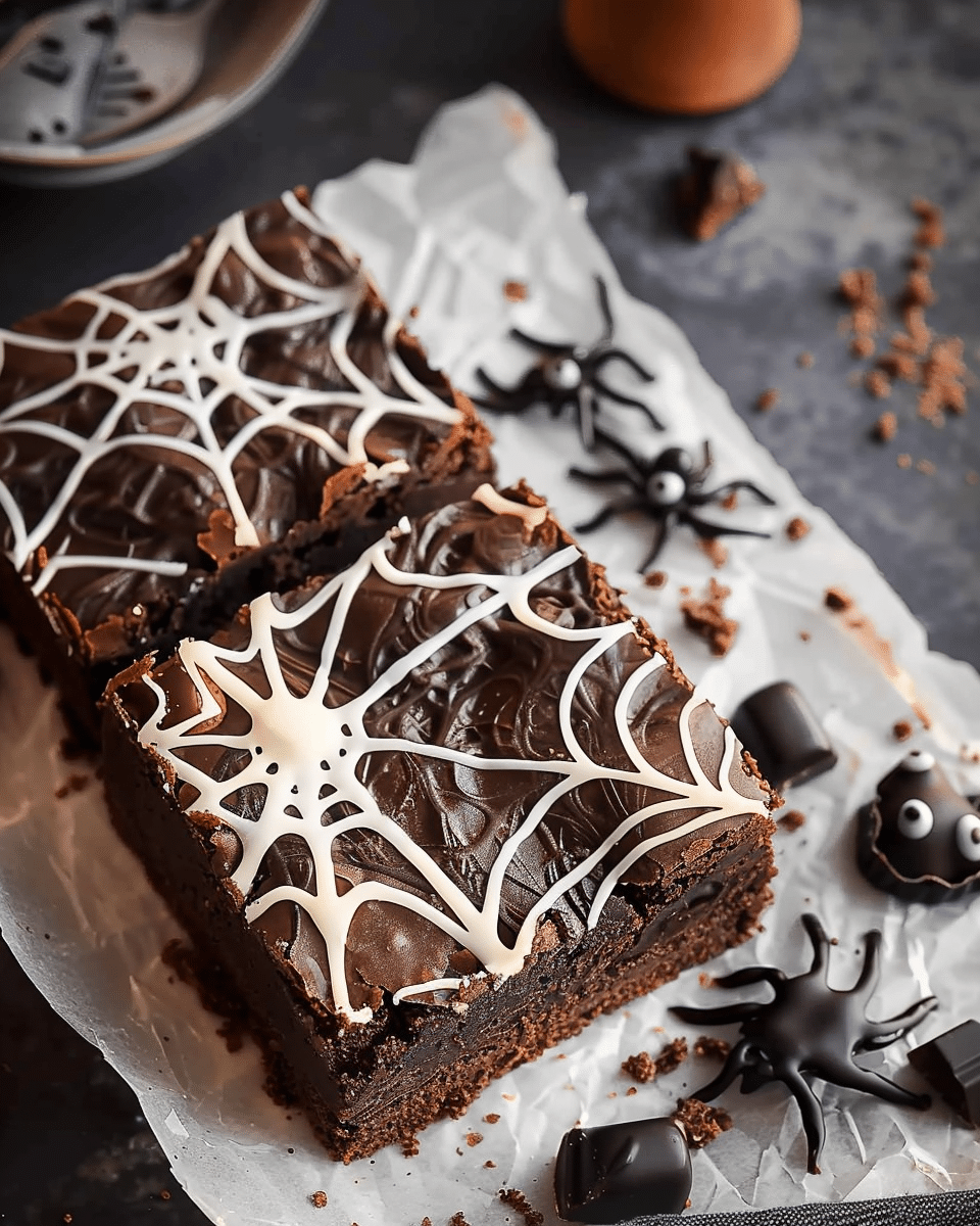 Spider Web Brownies