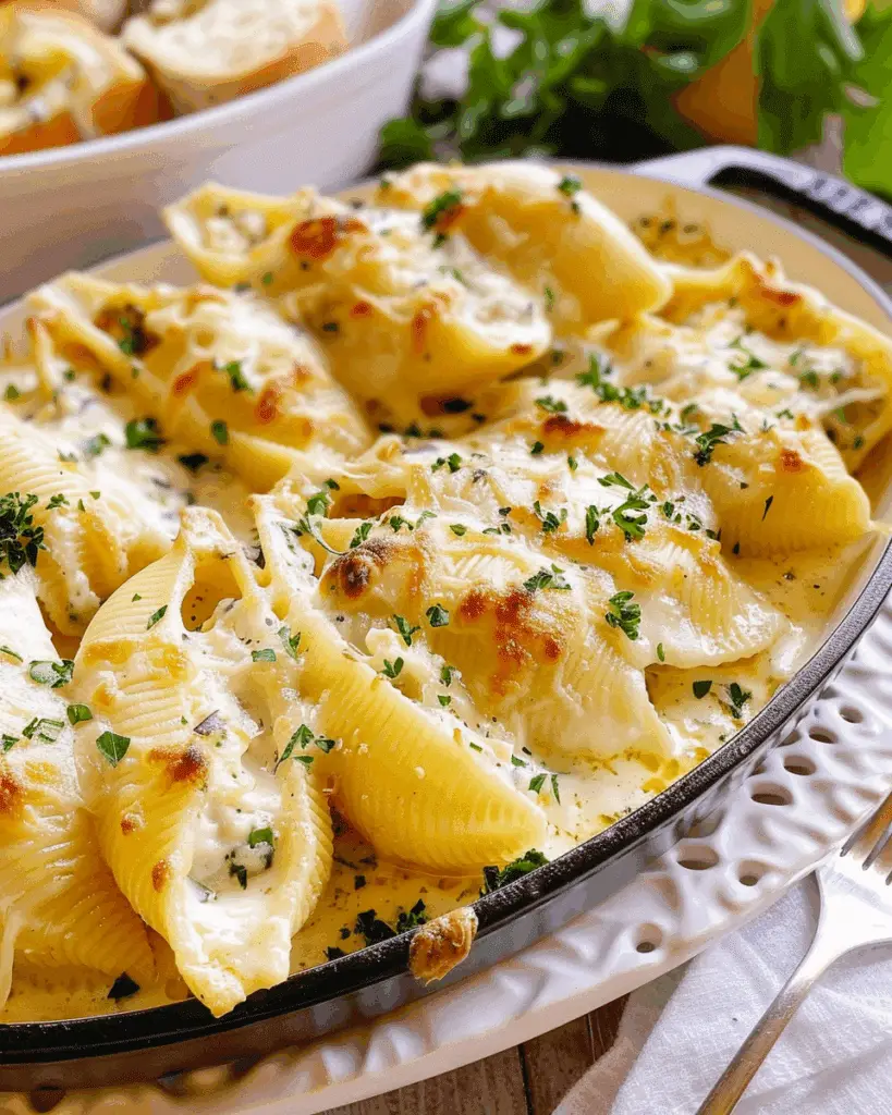 Creamy Chicken Alfredo Stuffed Shells