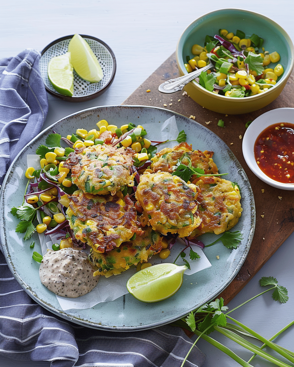 Sweetcorn Fritters with Sweet Chilli Dip