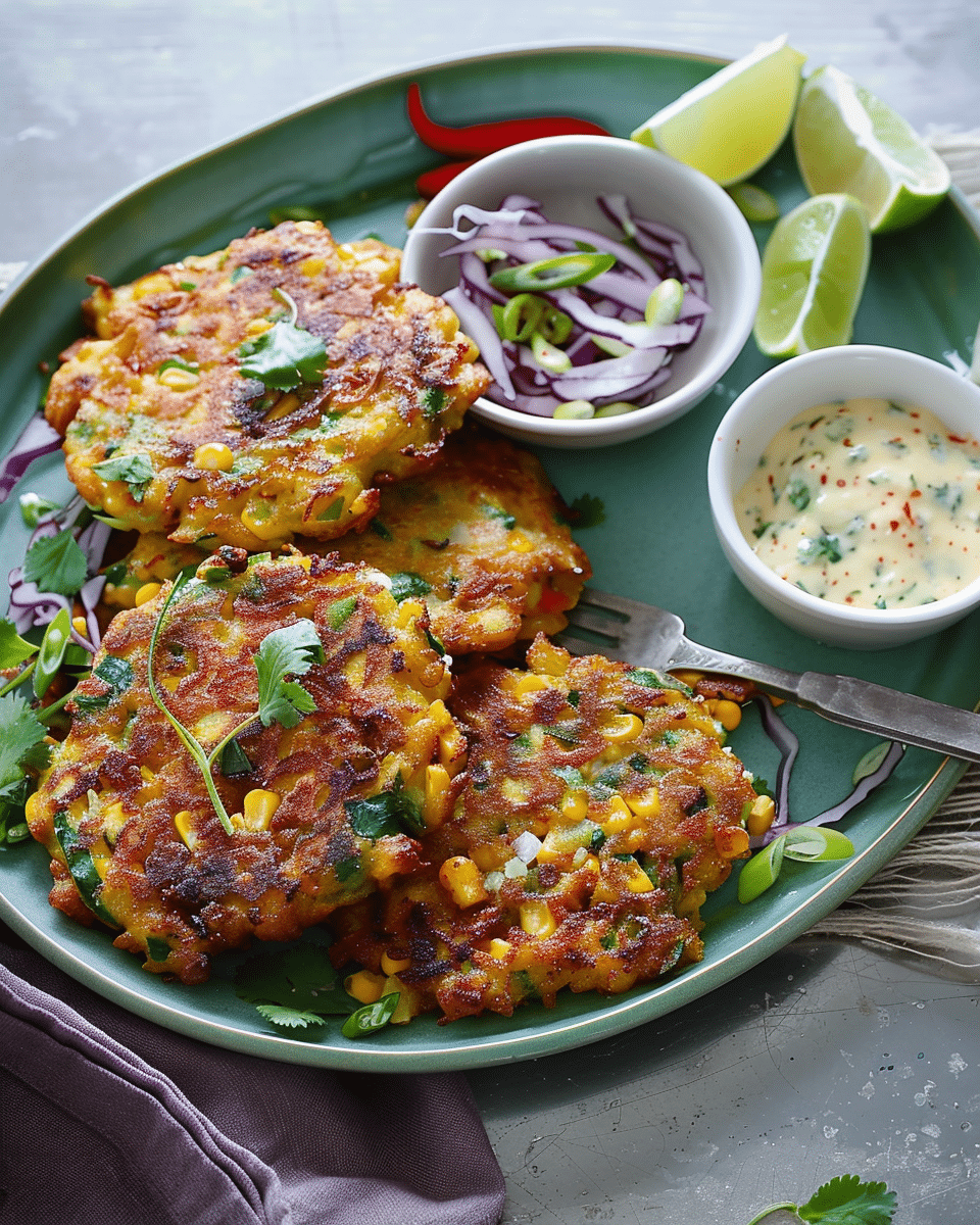 Sweetcorn Fritters with Sweet Chilli Dip