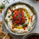 Whipped Feta Dip with Roasted Red Peppers Salsa