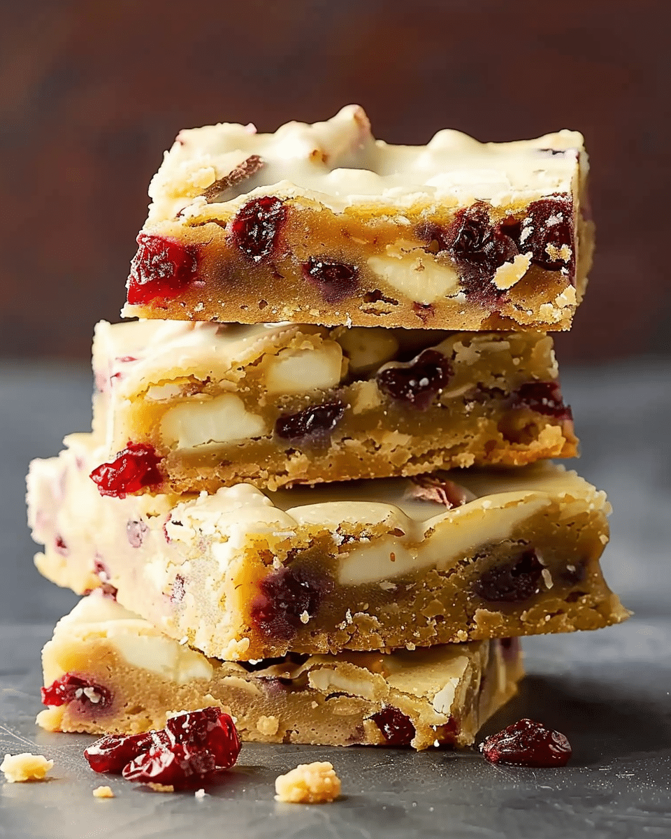White Chocolate Cranberry Blondies