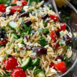 Easy Greek Orzo Salad Tossed in a Lemony Vinaigrette
