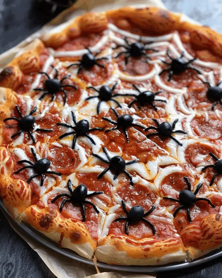 Spiderweb Pizza with Olive Spiders