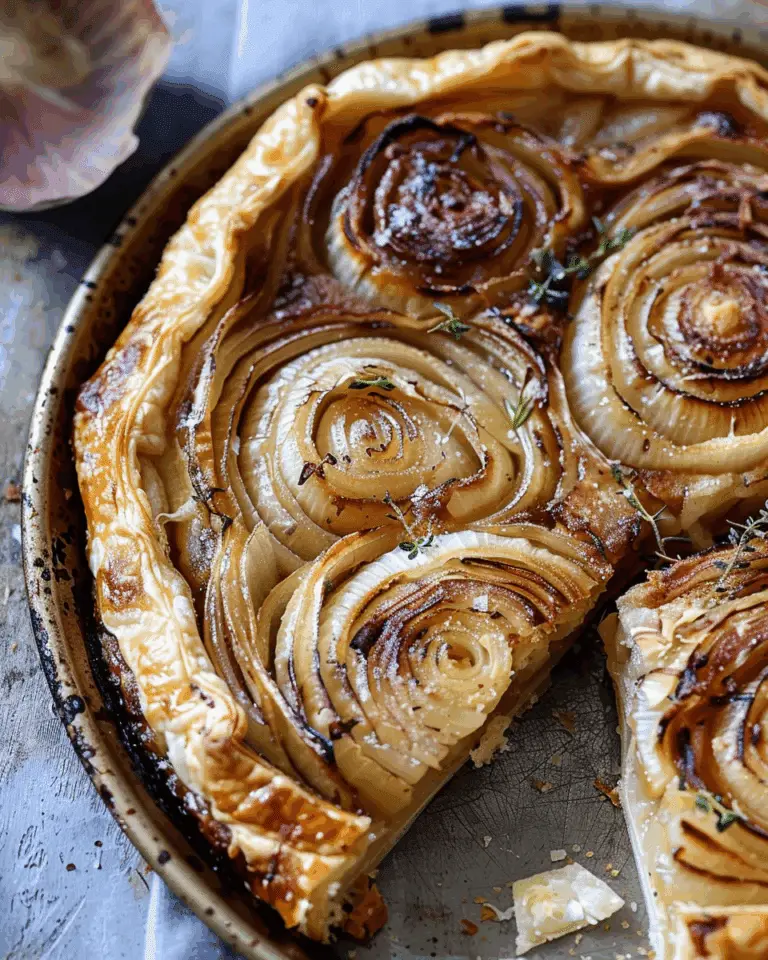 Upside Down Puff Pastry Onion Tart