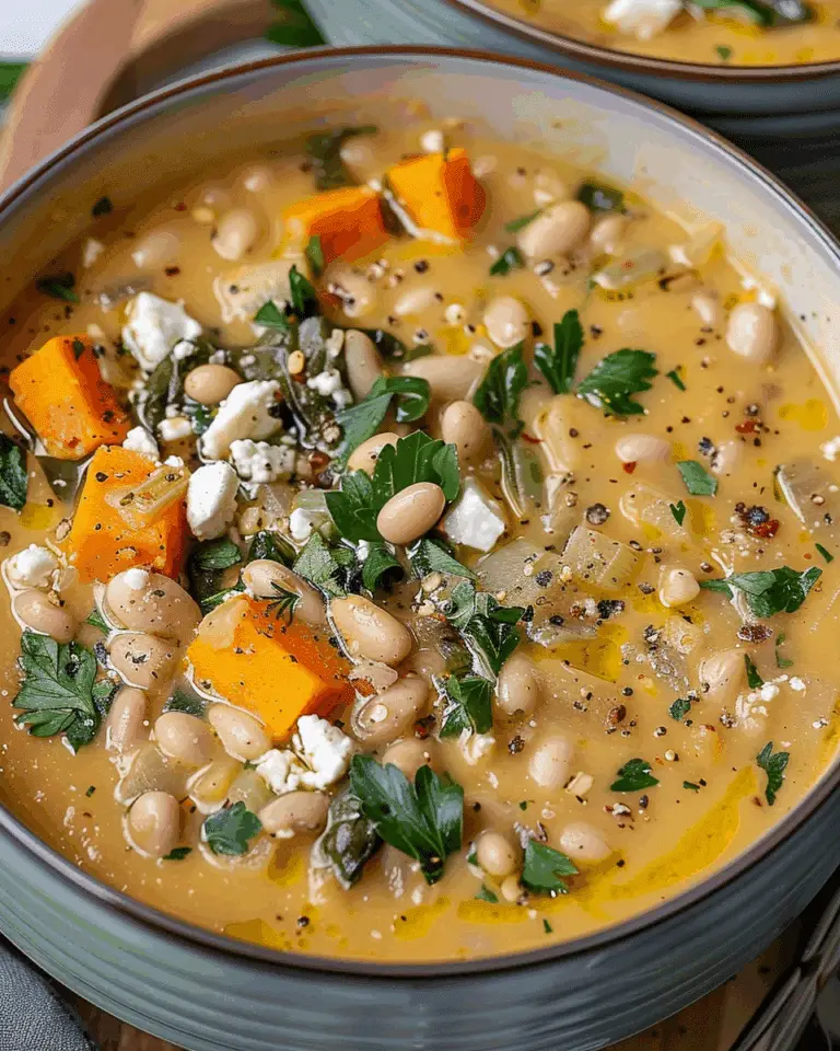 White Bean Feta Sweet Potato Soup
