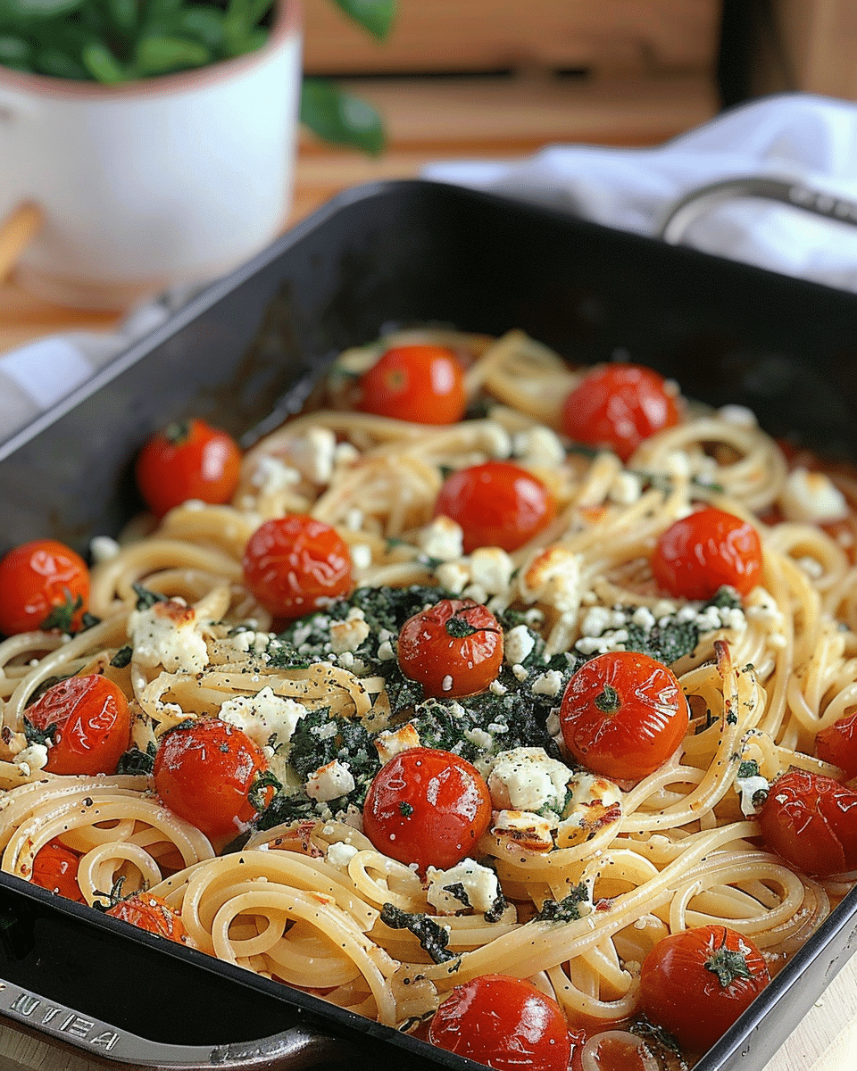 Baked Feta Pasta With Cherry Tomatoes