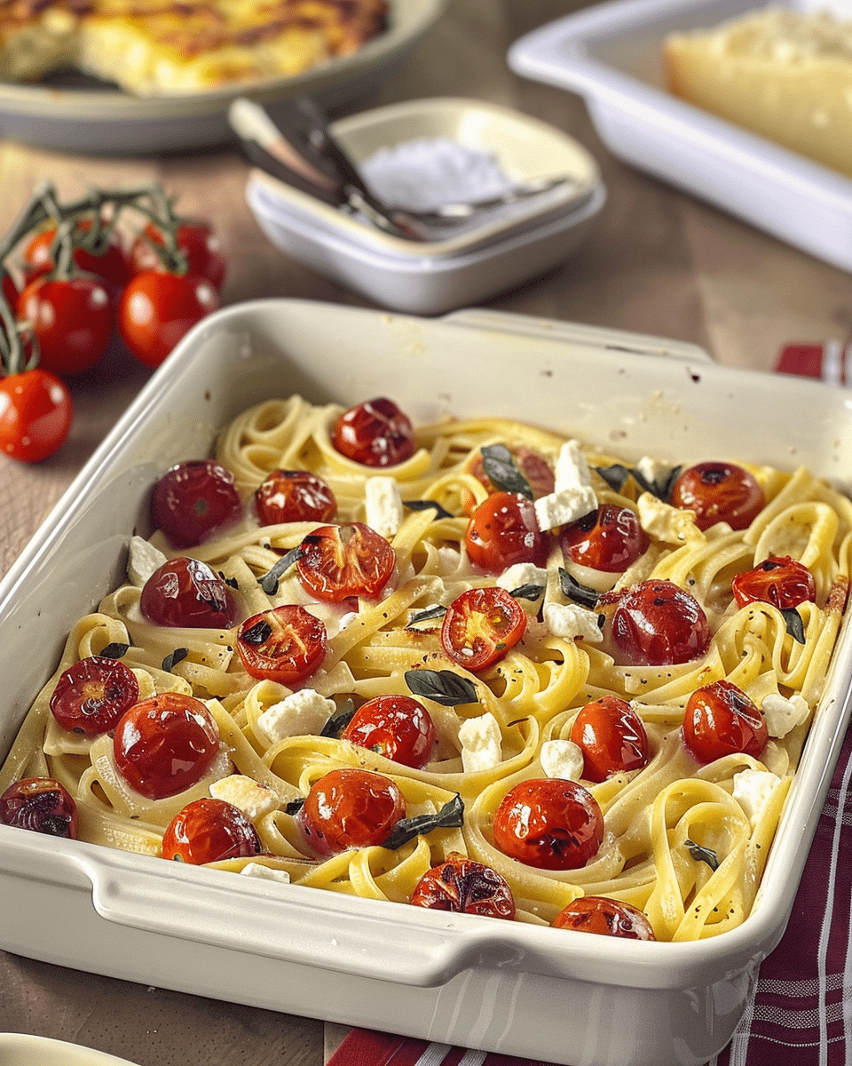 Baked Feta Pasta With Cherry Tomatoes