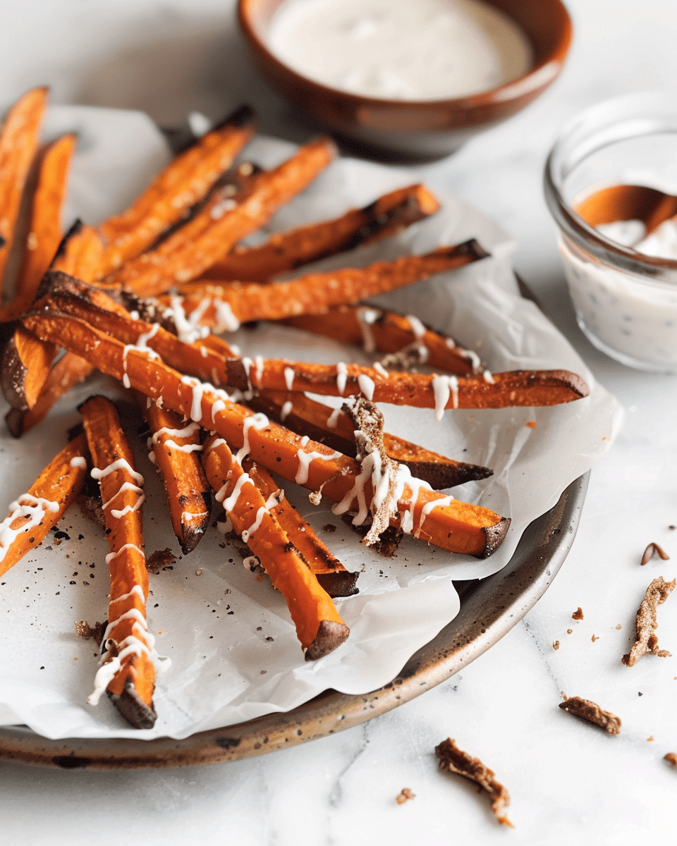 Baked Sweet Potato Fries With Greek Yogurt Ranch