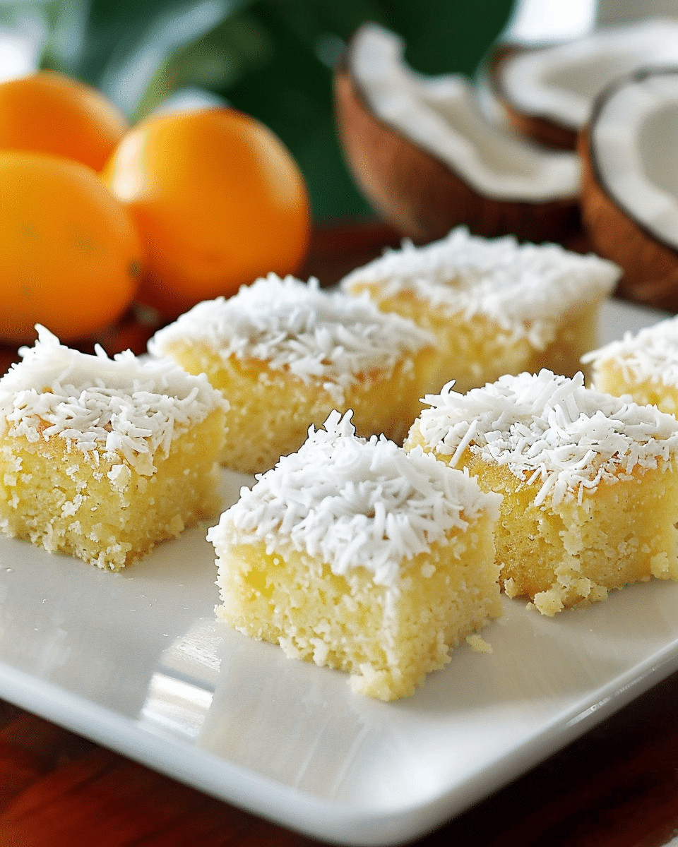 Basbousa – Egyptian Semolina & Coconut Cake with Orange Blossom Syrup