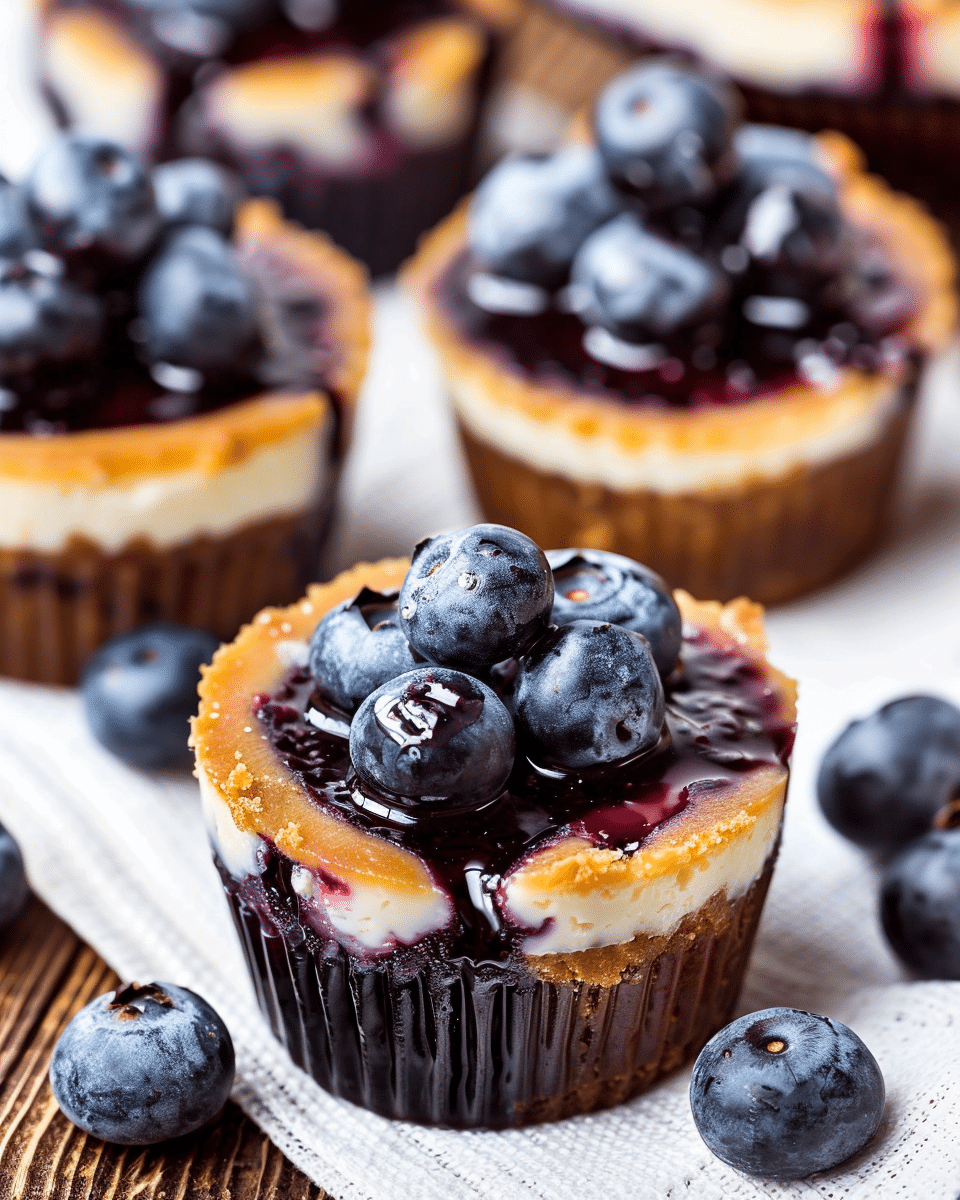 Blueberry-Topped Mini Cheesecakes