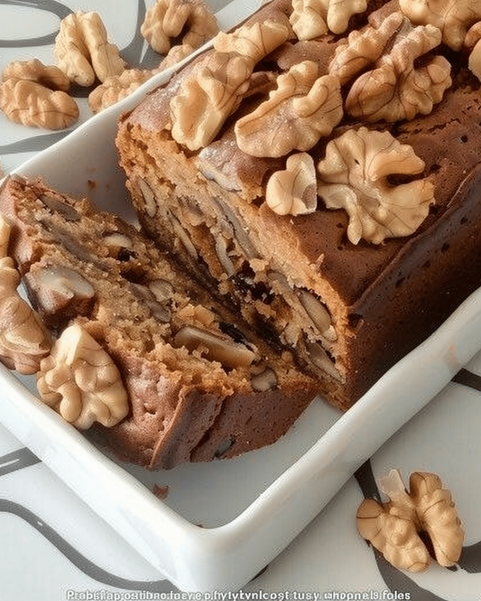 British Date and Walnut Loaf Cake