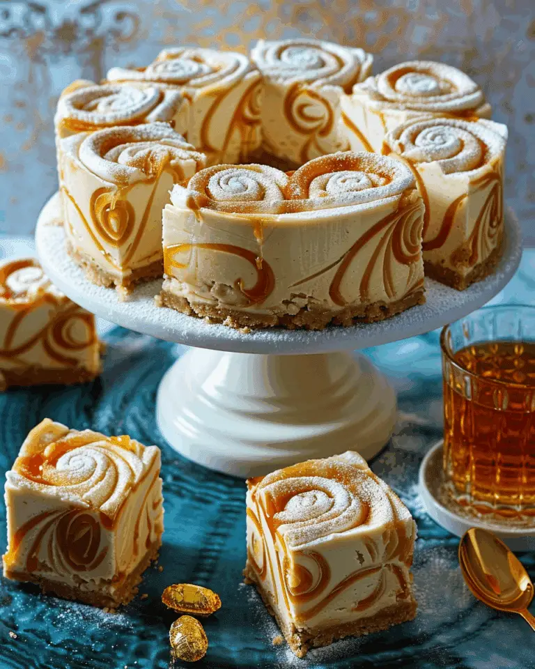 Caramel Swirl Cheesecake Bars