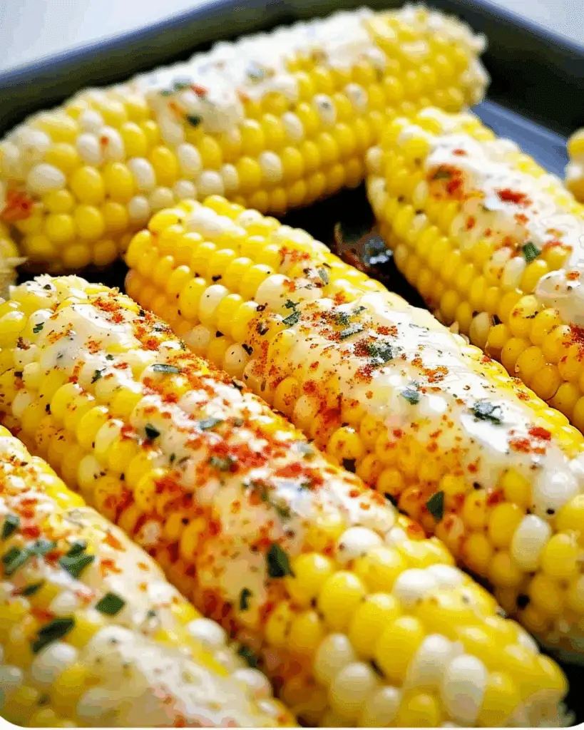 Cheesy Garlic Butter Corn On The Cob